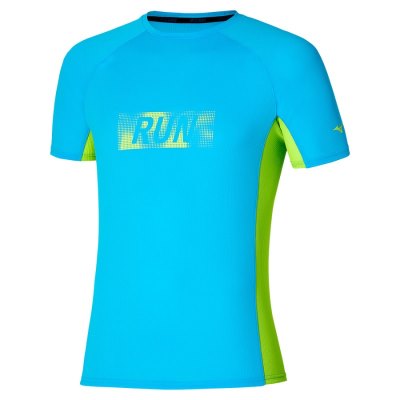 Camisa Mizuno Dryaeroflow Estampados Tee Hombre Azules - Chile M894ODSJYF